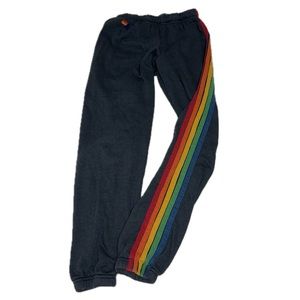 Aviator Nation Women’s Joggers Sweatpants Grey Classic 5 Stripes X-Small